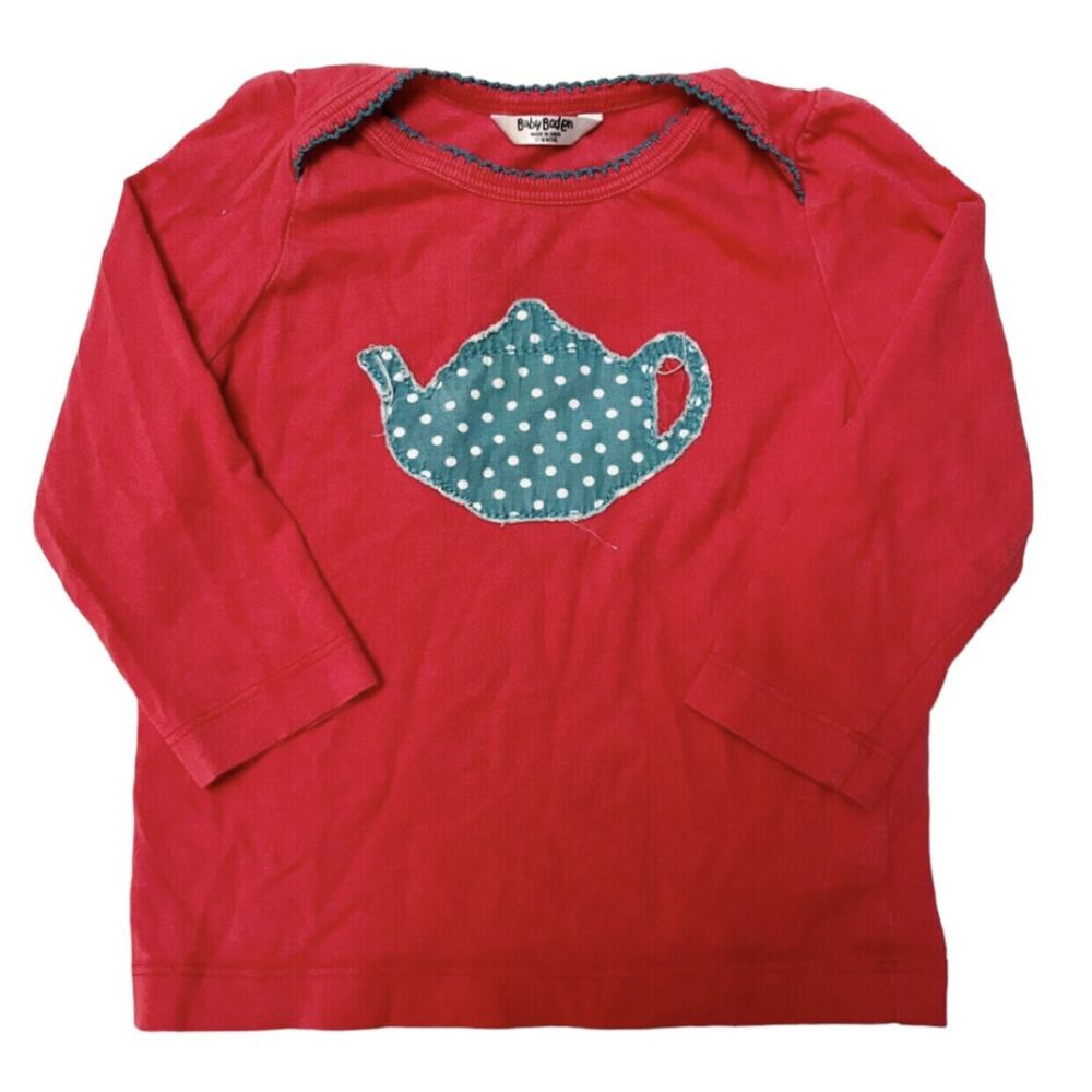 Baby Boden Tea Pot Appliqué Shirt Size 12-18m
